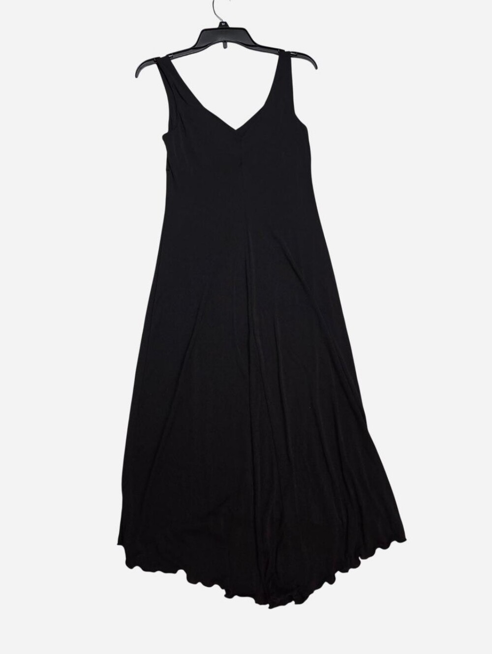 Black V-Neck Maxi Dress - Classic Sleeveless Style